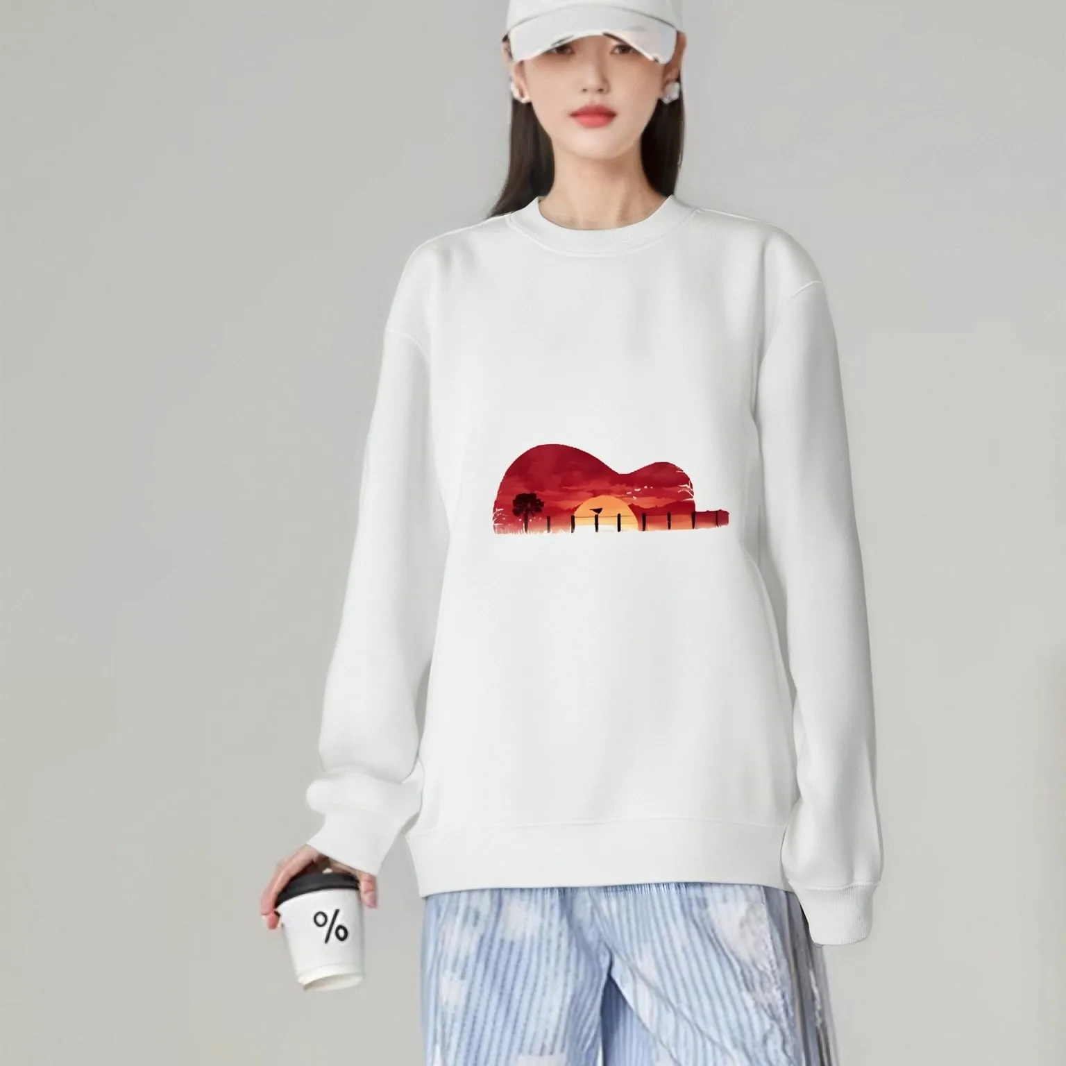 

Толстовка с гитарой Sunset, белая толстовка, красная толстовка с графикой на гитаре Sunset, повседневный свободный удобный топ с длинными рукавами для любителей музыки