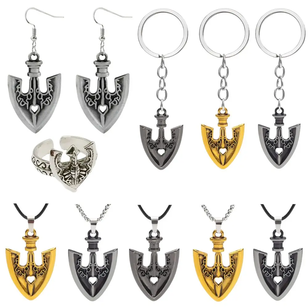 Collier Anime JOJO BIZARRE ADVENTURE Kujo Jotaro, Pendentif Flèche en Métal, Chaîne, Collier Ras-du-cou, Bagues, Boucles d'oreilles, Bijoux, Breloques, Cadeaux d'Halloween