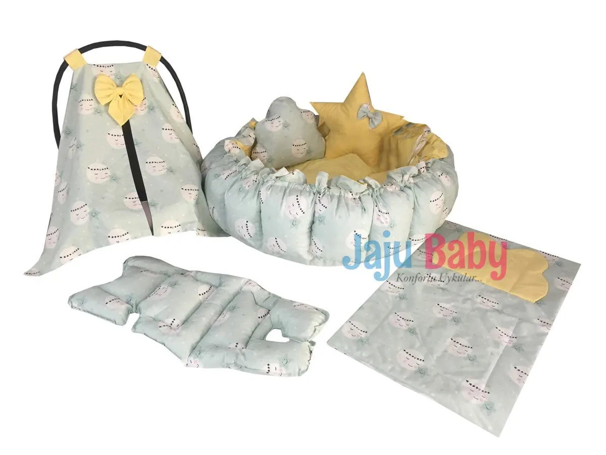 

Handmade Green Full Moon Patterned Set Design Luxury Play Mat Babynest