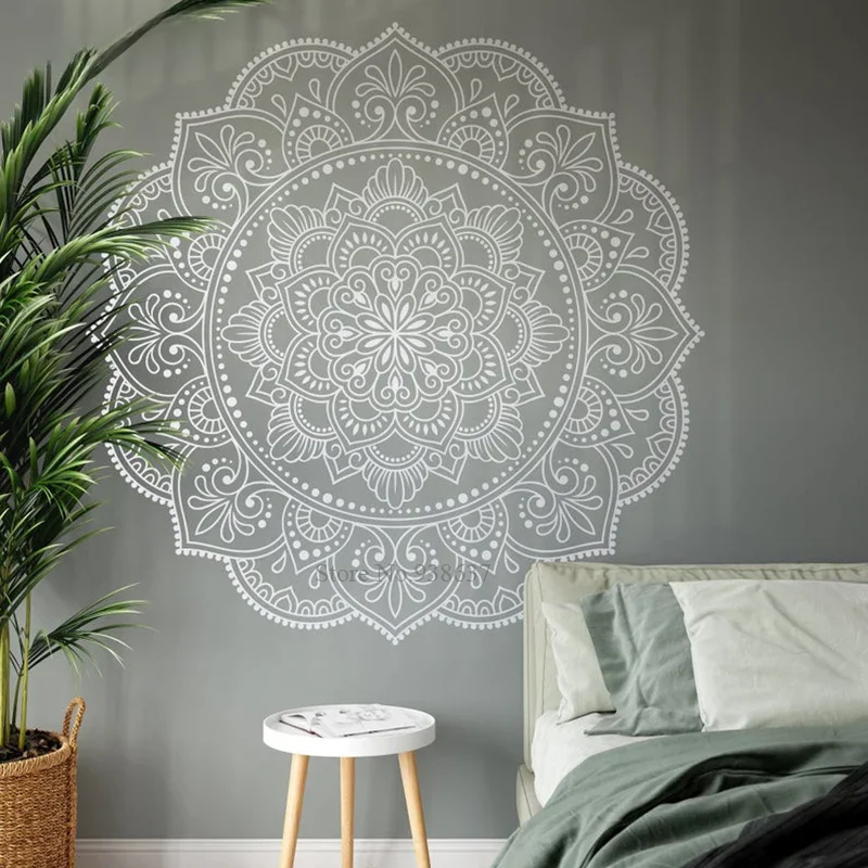 Duża Mandala Wall Art Naklejka Studio Jogi Dekoracja Kwiat Mandala Sypialnia Pokój dzienny Wystrój Tapeta BA697-1 — zdjęcie 2