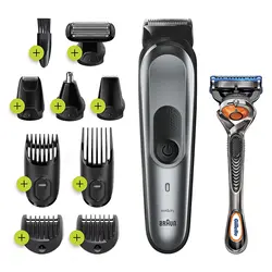 Braun Hair Clippers for Men, MGK7221 10-in-1 Body Grooming Kit, Beard, Ear and Nose Trimmer, Body Groomer and Hair Clipper,Black