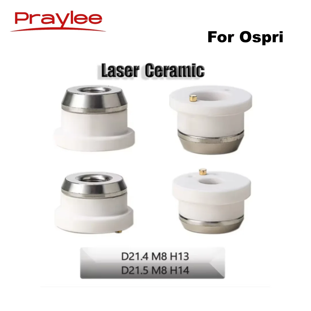 Praylee Ospri Laser Ceramic Ring D21.5 M8 H14 D21.4 M8 H13 Laser Nozzle Holder for Ospri Fiber Laser Cutting Machine Head