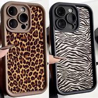 Fashion Retro Leopard Zebra Print Phone Case For iPhone 15 12 13 14 11 Pro Max XR XS X 7 8 Plus SE 2022 Cover Fundas