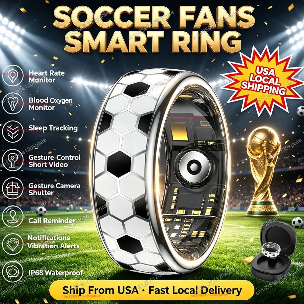 US Warehouse Smart Ring with Charging Box, Notification Vibration Alert, Short Video & Camera Gesture Control, Heart Rate Blood Oxygen and Sleep Health Tracking Rings, Activity Tracker Sports Fitness Ring, IP68 Waterproof Ring for Men Women Gifts 2026 New