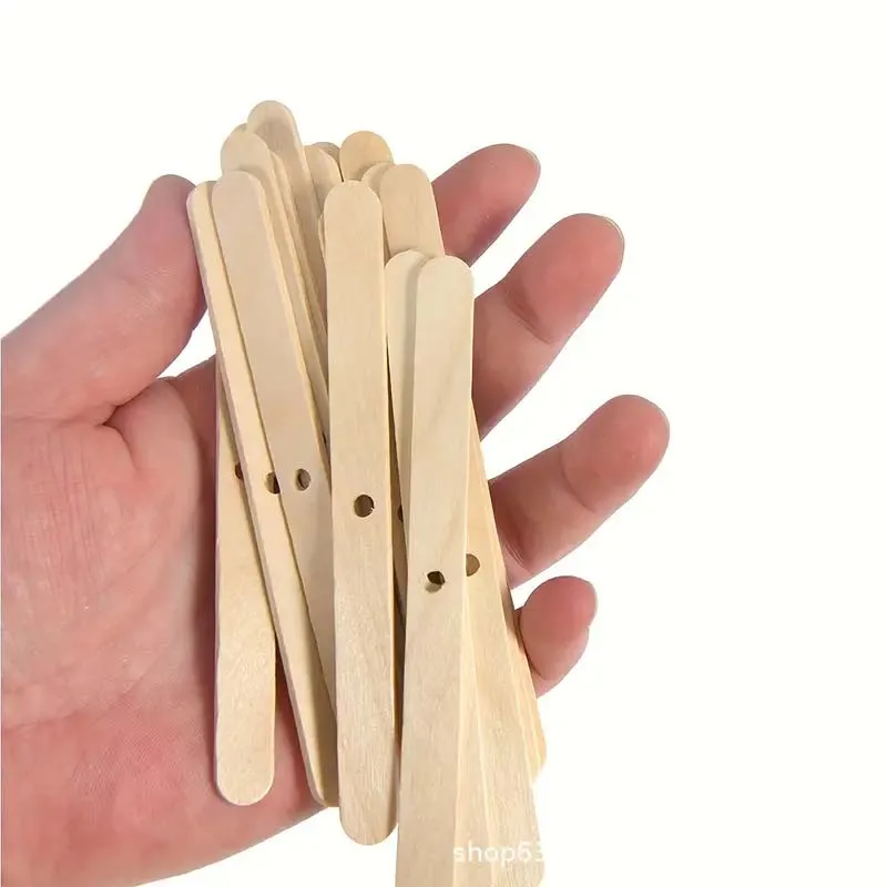 50 قطعة/المجموعة خشبية لكمة شمعة الفتيل المثبت حامل مع ثقب ، عصا ضوء الفتيل تثبيت كليب