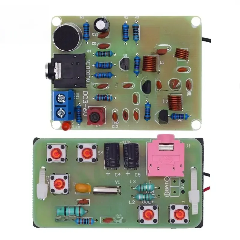 Kit diy 88-108mhz, transmissor de rádio fm e módulo receptor, modulação de frequência, recepção