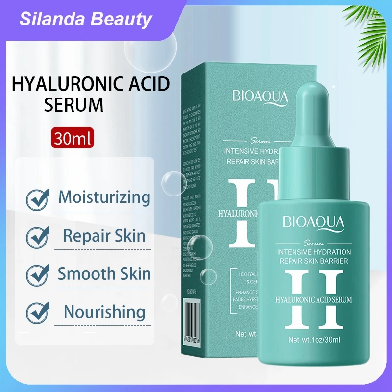 

Silanda Beauty Bioaqua Hyaluronic Acid Serum Antiwrinkle Korean Skincare Face Essence Skin Repair Moisturizing Facial Serum 30ml