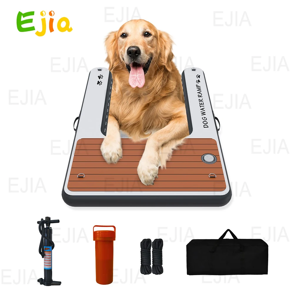 Stock150cm Inflatable Dog Water Ramp with Military– Safe & Easy Water Access Floating Dog Ramp for Dogs  Pool, Dock, & Lake