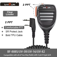 UV-5R Microphone Speaker UV-K5/K58/5R Plus Walkie Talkie UV-82/UV-16/BF-F8HP/BF-888S/UV-13 Pro Radio PTT Mic Kenwood Plug 2Pin K