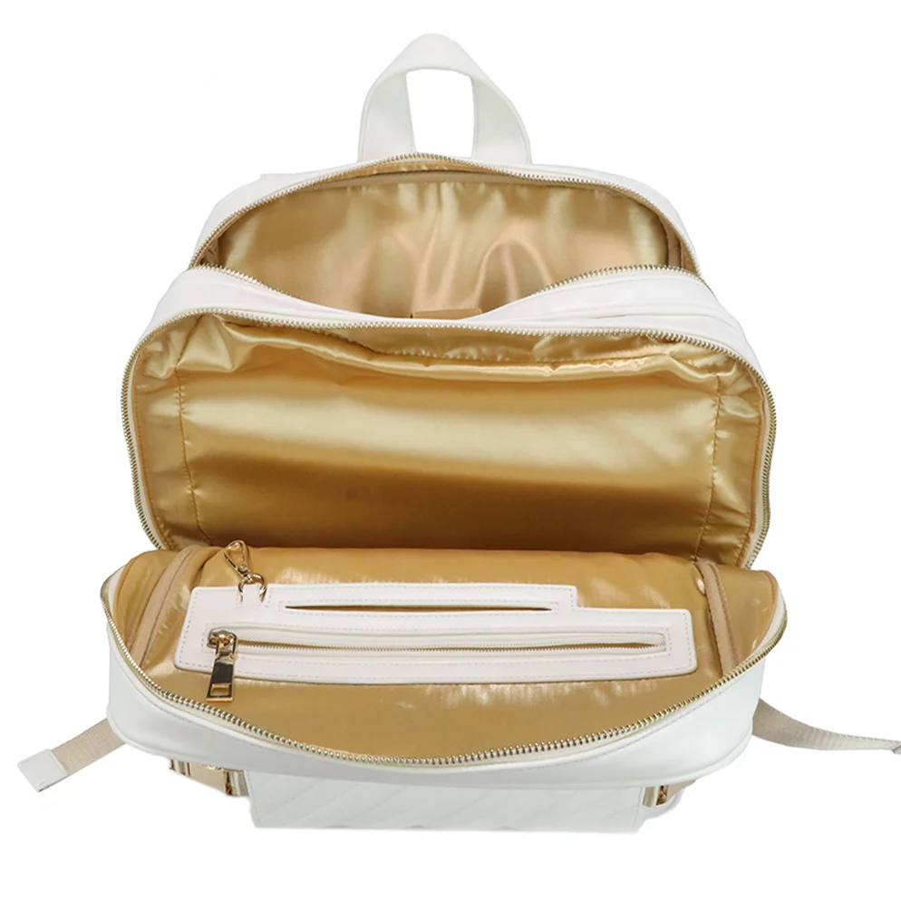 Tas sekolah Gorfia model baru berbahan kulit PU kapasitas besar, multifungsi, desain simpel, ransel untuk perjalanan dan santai.