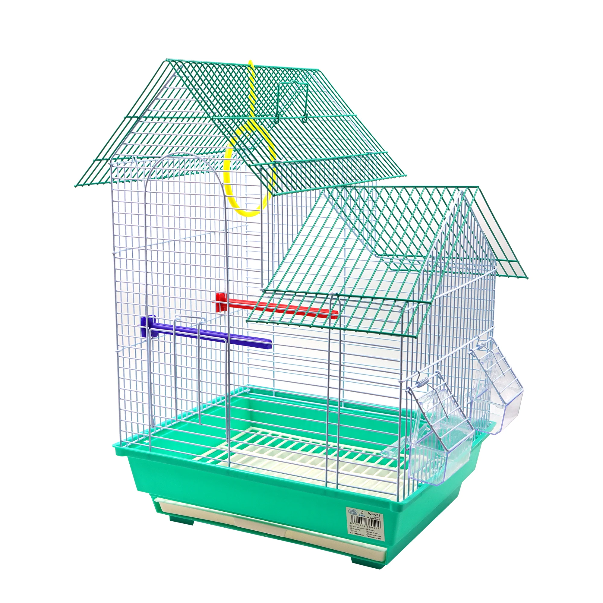 SMELL & SMILE bird cage, Finch, Canary, parakeet, house, with feeders, swing, stand stick, 34.5x28x50cm