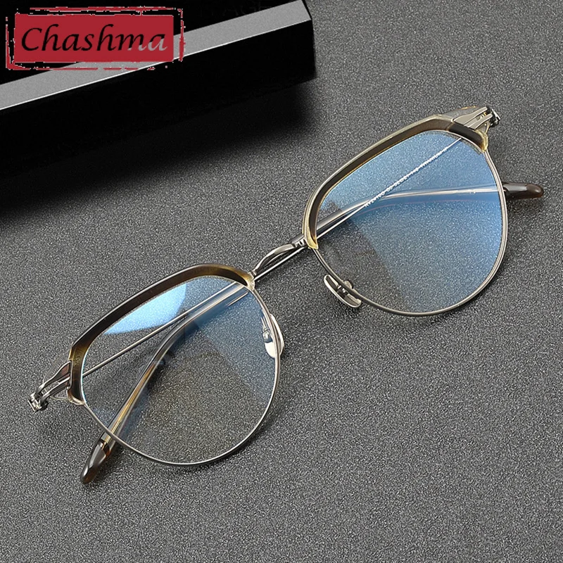 

Chashma Prescription Glasses Pure Titanium Men Eyebrows Fashion Optical Eyewear Eyeglasses Frames Myopia Women Gafas Spectacles