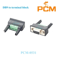 Mini DB9F-to-TB compatible with MOXA, DB9 female to terminal block adapter, D-sub 9 pin female to 5 pin srew lock terminal block