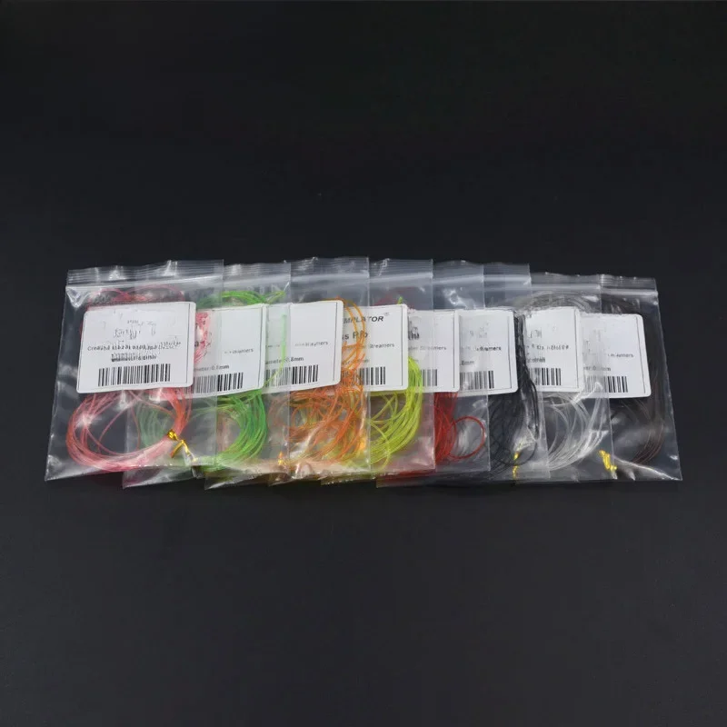 1.0mm/0.8mm 3 metry wiązanie muchowe nimfa szklane żebra muchy materiał korpusu 8 kolorów okrągłe magiczne szkło V-rib owijanie większe brzęczyki — zdjęcie 2
