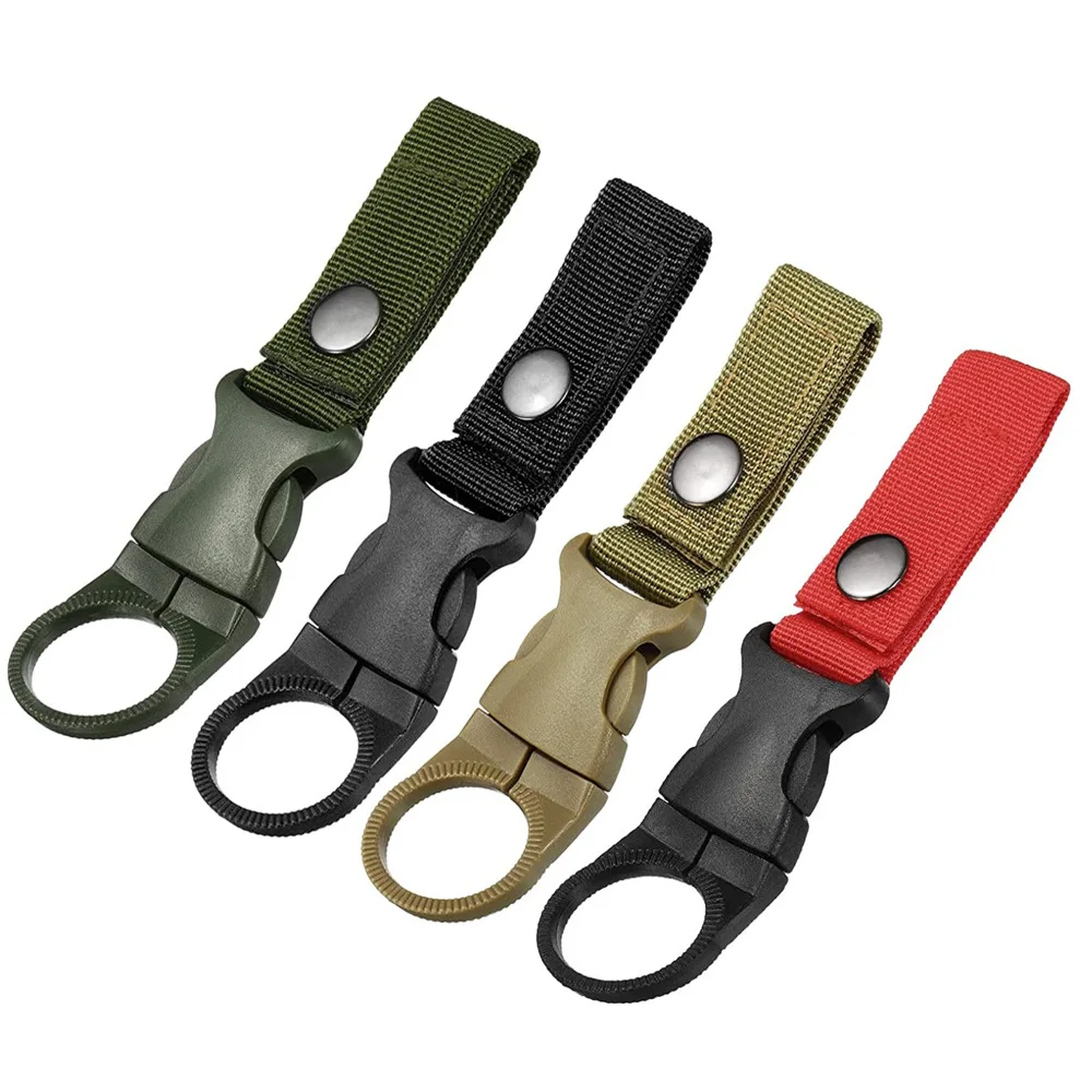 Quickdraw Carabiner outdoor hike Water Bottle Buckle Holder tool molle attach webbing backpack Hanger Hook camp clip hang clasp