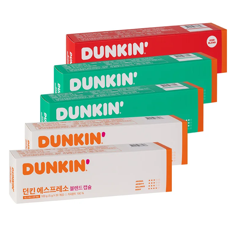 Dunkin Nespreso compatible capsules 20 pieces X 5box | 100 pieces (Espreso 40/Central Park 40/Chelsea Live 20)