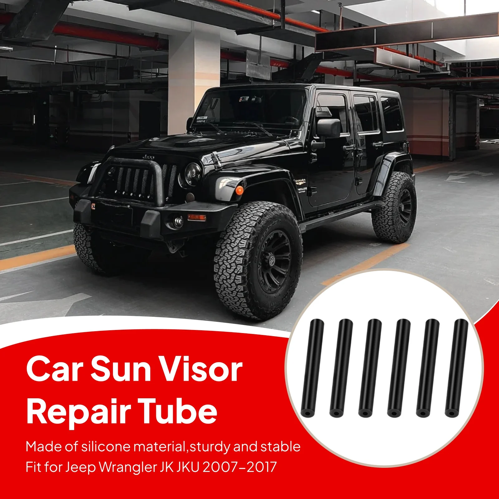 6 Pieces Car Sun Visor Repair Kit Replace Portable Professional Spare Parts Driver Passenger Side for Jeep Wrangler JK Jku