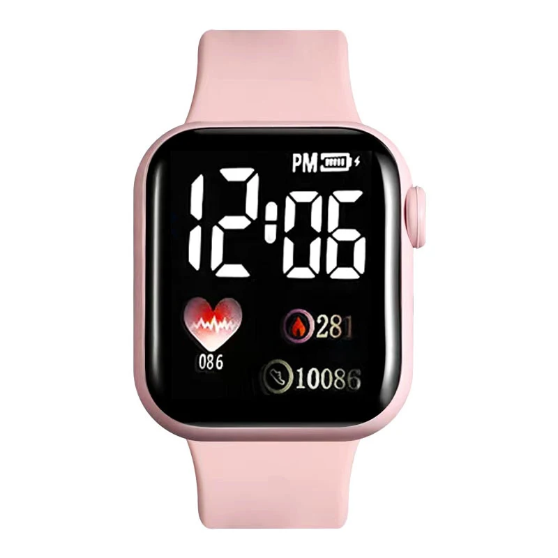 6-teiliges Set, bestehend aus einer lässigen und niedlichen LED-Elektronikuhr für Kinder, kombiniert mit einem Armband, einer Halskette, Ohrringen und einem Ring mit Perlen- und Schmetterlingsmotiven. Lässig und niedlich, vielseitig einsetzbar für den Alltag, das perfekte Geschenk für Halloween, Weihnachten, Neujahr und Geburtstage. – Detail 6
