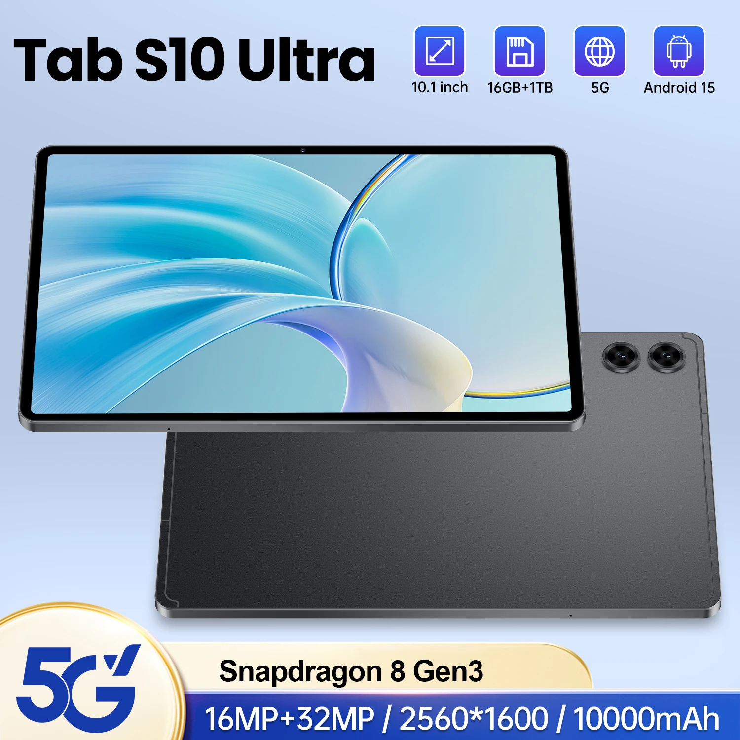 

2025 New Tab S10 Ultra Tablet 10.1inch HD Screen Android15 Global 10000mah tablets PC 5G Dual SIM WIFI GPS OTG