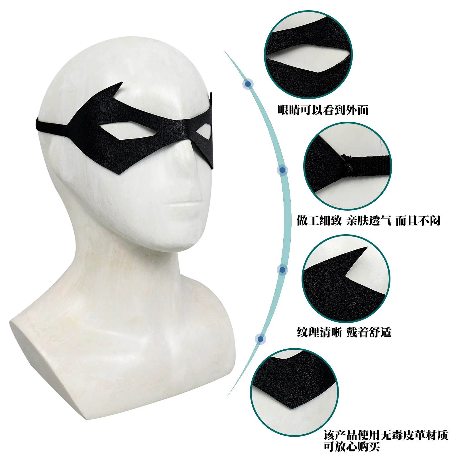 Bulex Erwachsene Bat Superhero Nacht Ritter Grayson Cosplay Nightwing Kostüm Für Frauen Männer Halloween Masquerade Augen Maske
