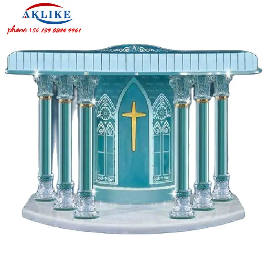 2024 AKLIKE Pulpit For Church Hot Sales Acrylic Desk Lectern School Exhibition Platform Clear Crystal Solid Podium Free Shipping