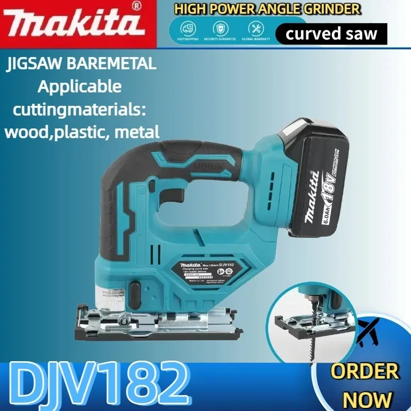 Makita DJV182Z 18V scie sauteuse sans brosse 340W gabarit électrique avec lame de scie poignée de baril sans fil scie sauteuse sans batterie nouveau