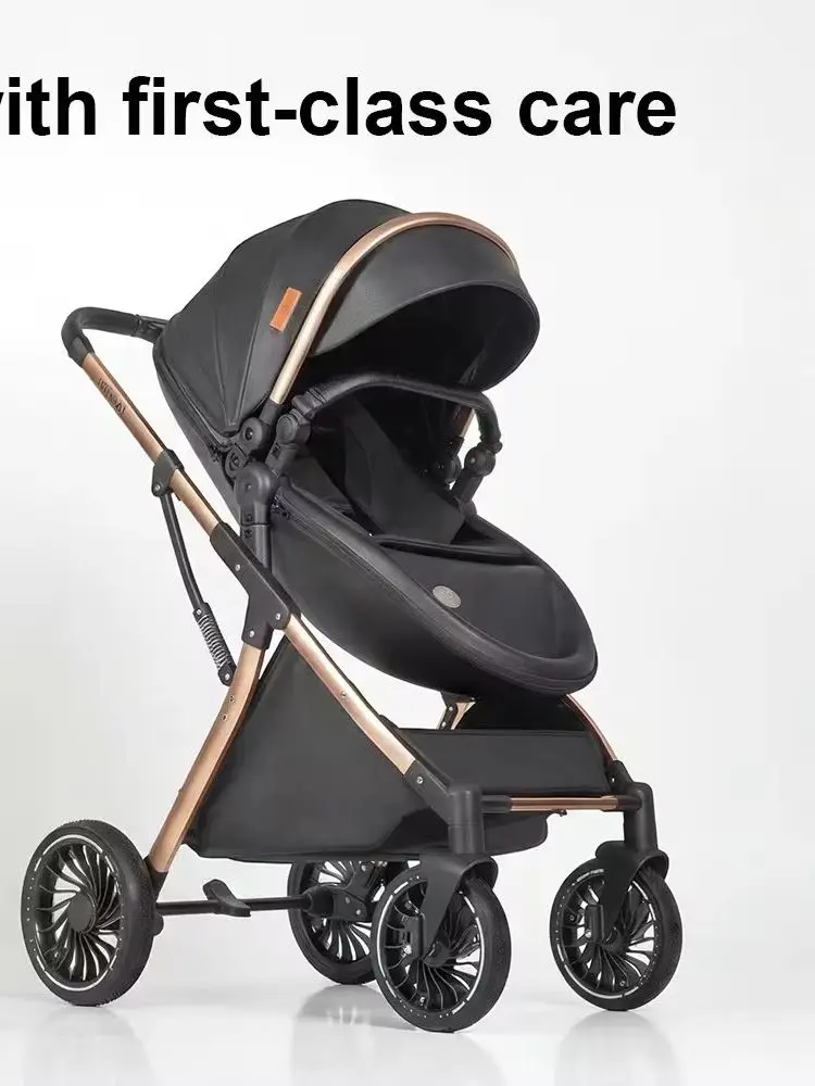 Hochlandschafts-Kinderwagen 3-in-1 mit Autositz, Baby-Reisesystem, faltbarer Kinderwagen mit Eierschalen-Sitz, Neugeborenen-Zubehör, Kinderwagen