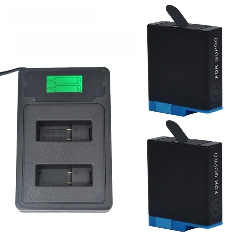 Akumulator 2150 mAh lub zestaw ładowarki do kamery GoPro Hero 8 7 6 5 Gopro Akcesoria do oryginalnej kamery akcji Go Pro 8 Hero 5 Hero 6 — zdjęcie produktu 7