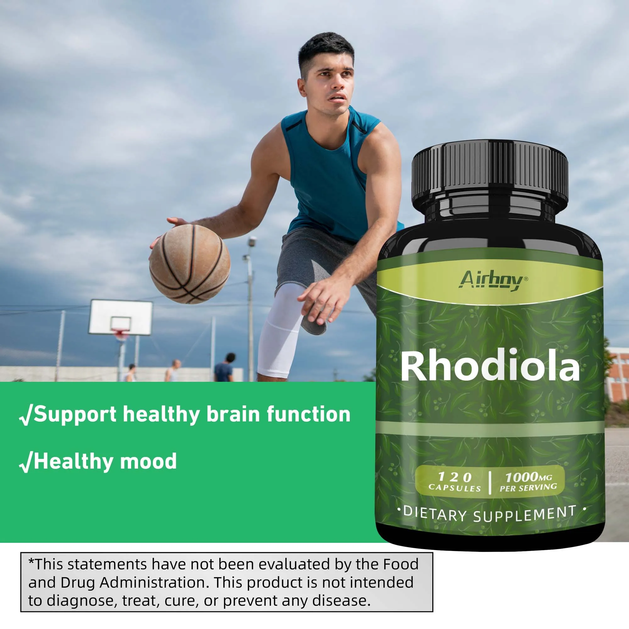 Suplemento de Rhodiola-aliviar el estrés, aumentar la energía, mejorar el estado de ánimo, Resistencia-120 cápsulas