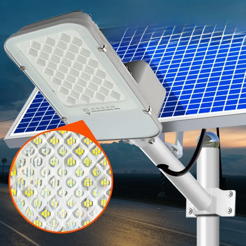 250W ledowa lampa słoneczna Ogród zewnętrzny Wodoodporna słoneczna lampa uliczna Od zmierzchu do świtu z pilotem IP65 słoneczna lampa ścienna — zdjęcie 2