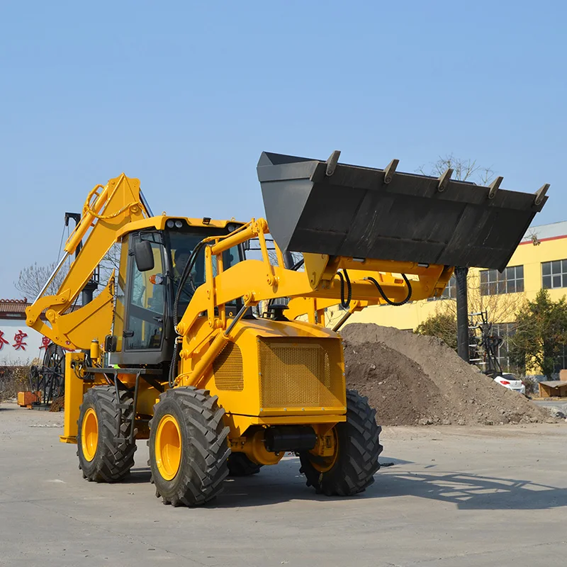 Narrow space accessible Dustproof engine cover narrow backhoe loader backyard backhoe loader municipal backhoe loader