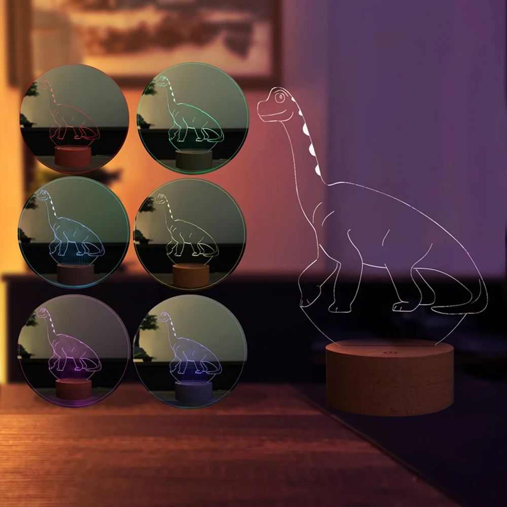 Lámpara de mesa LED decorativa con temática de dinosaurio, Idea de regalo única