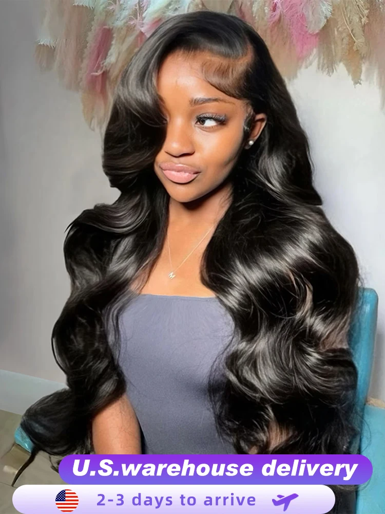 Parrucca frontale in pizzo bagnato e ondulato Capelli umani 40 Parrucche anteriori in pizzo onda del corpo da 50 pollici 13x6 HD Parrucca per capelli umani di qualità al 100% per donne nere