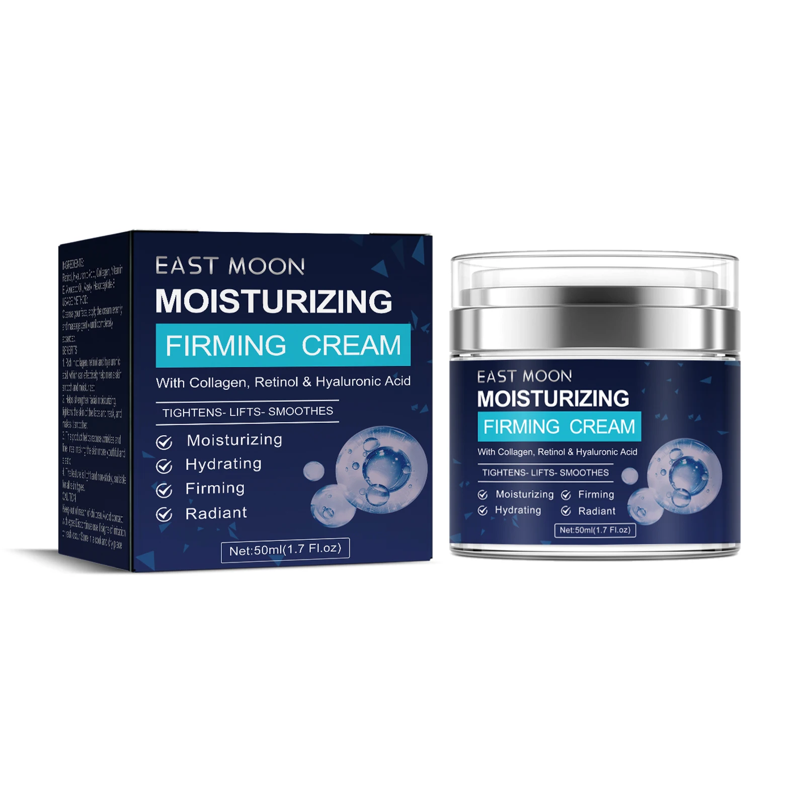 كريم ريتينول للوجه 50 مل للرجال من إيست مون يقلل من التجاعيد وترطيبها وتفتيح شد البشرة ومضاد للتجاعيد كريم وجه