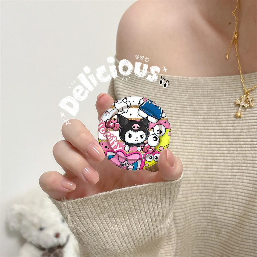 

Cute Japanese and Korean Cute Stripe Kuromi Magnetic Telescopic Phone Stand MagSafe Portable Magnetic Stand Birthday Gift