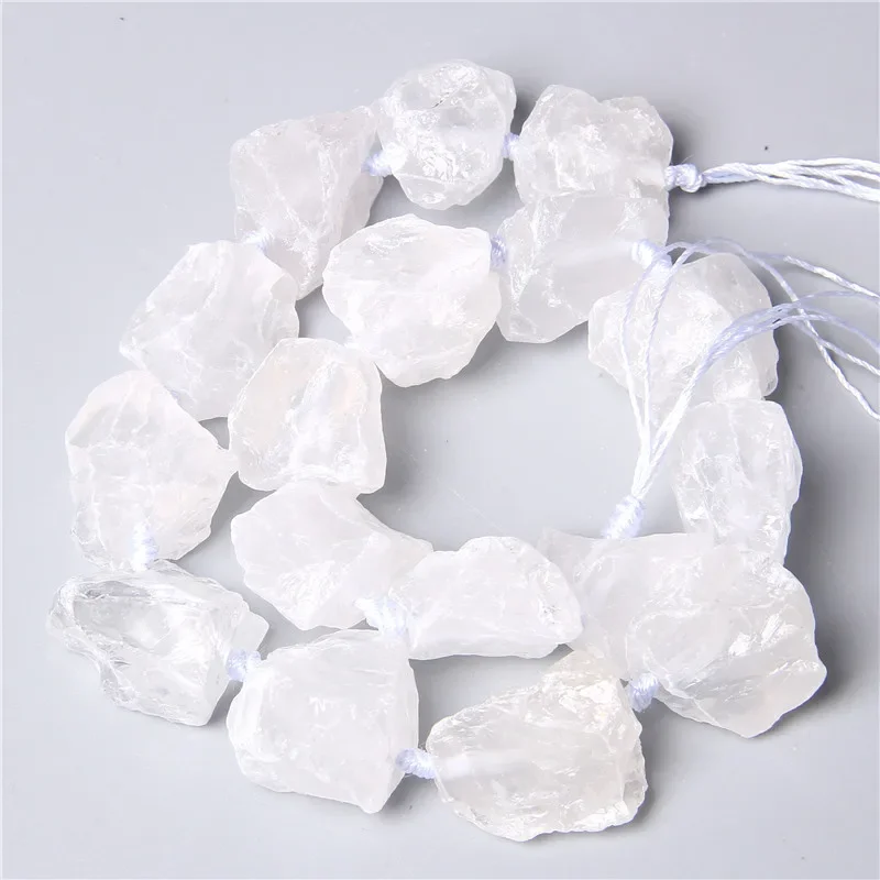 AliExpress vinswet 2-3cm Natural Clear White Quartz Beads Freeform Raw Minerals Crystal Nugget Stone Beads Gravel For Jewelry Making DIY 7-8Pcs