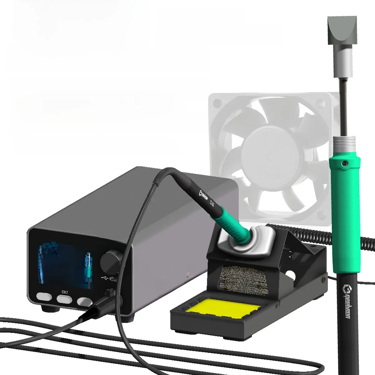GEEBOON HC24 400W Wytrzymała stacja lutownicza kompatybilna z grotami lutowniczymi 115/210/245/470/T12, kolorowy wyświetlacz krzywej temperatury. (C470 245 210KIT) — Zdjęcie 2 z 2