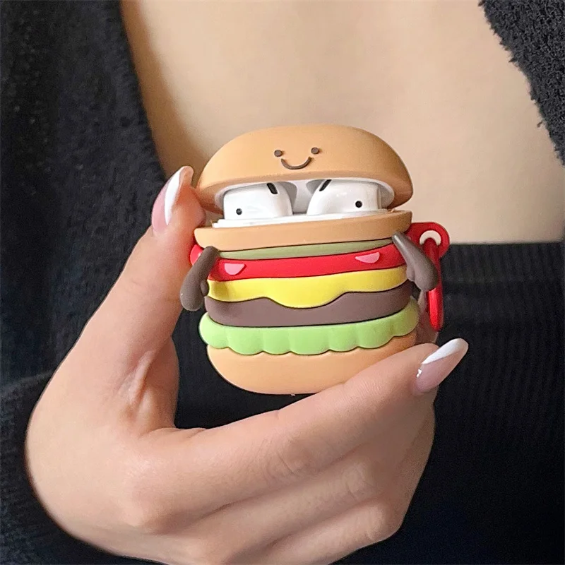 For Apple Airpods Pro 2 3 1 Case Cute 3D Hamburger Headset Protective Cover For Airpod 3 Pro 2 Generation Cases Charging Funda