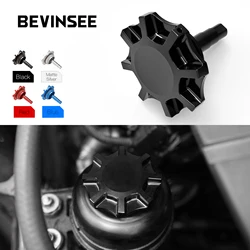 BEVINSEE Aluminiowy korek zbiornika wspomagania układu kierowniczego do BMW E46 E60 E36 E90 E91 E92 E93 E39 E61 E81 E87 X1 X3 X5 Z3 Z4 325i 328i 525i