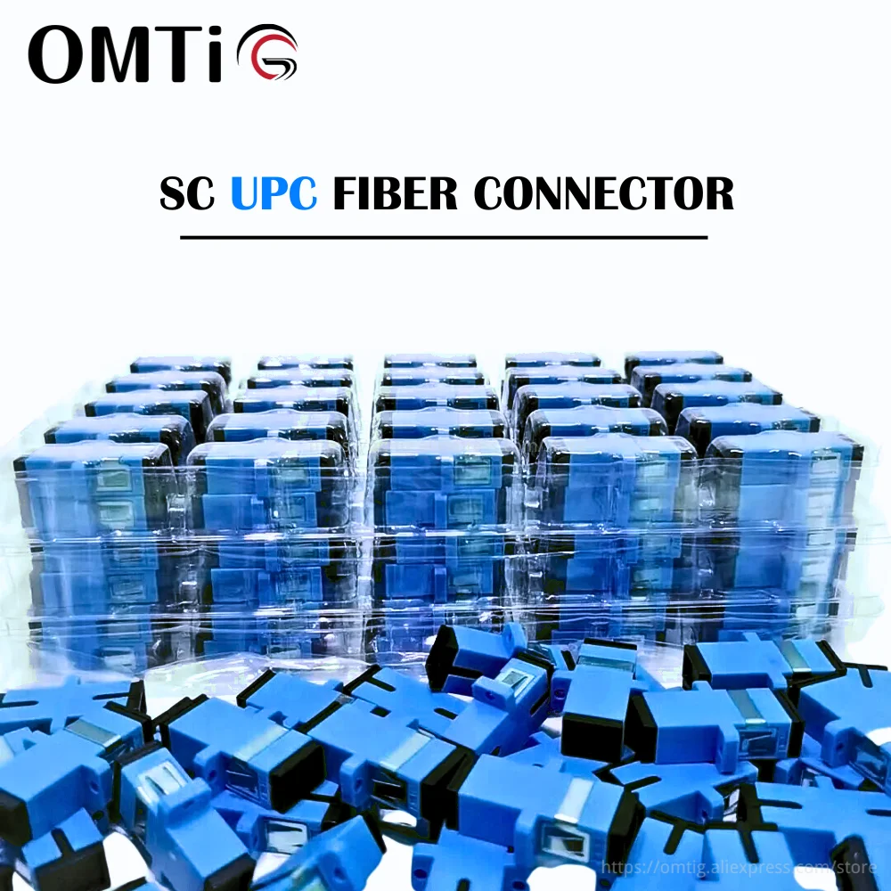 OMTiG SC UPC adaptateur connecteur 50-500 pièces Simplex SM monomode plastique Fiber optique coupleur grande vente