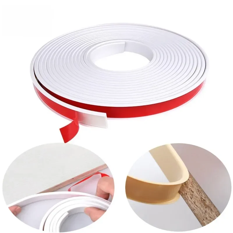 Bande de chant auto-adhésive en forme de U, 5M, TPE, caoutchouc, planche de bois, chaise, Table, couverture de protection, décoration de meubles