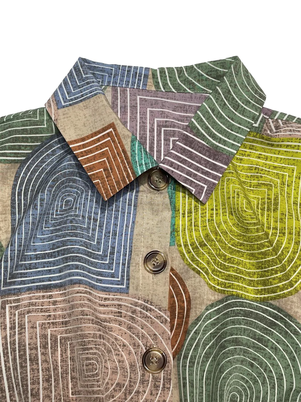 Vestido camisa casual de manga curta com estampa geométrica de verão feminino, adequado para uso diário