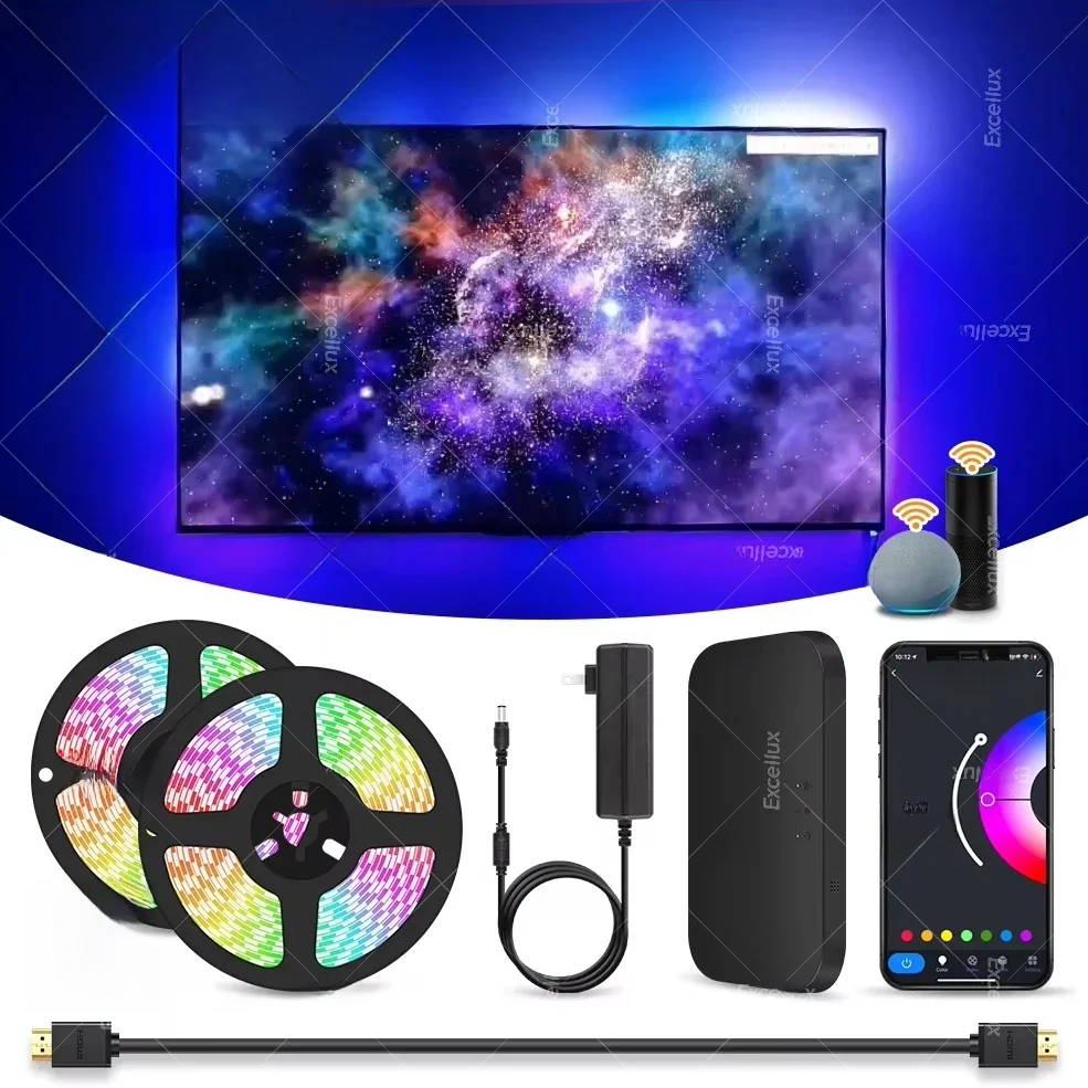 Ambient TV PC Backlight Led Strip Verlichting Voor HDMI Apparaten USB RGB Tape Scherm Kleur Sync Led Light Kit voor Alexa/Google/TV's Box - afbeelding 2
