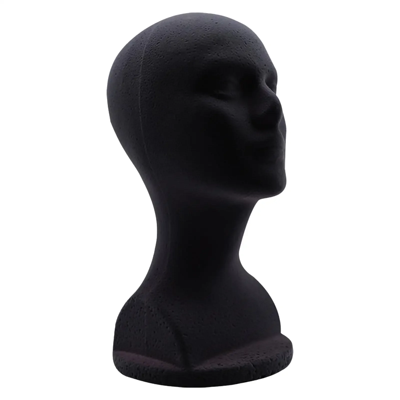 Tête de Mannequin en polystyrène pour homme, présentoir de chapeau noir, accessoires de circonférence de tête de 48,5 cm, Base Stable de 12.6 pouces de haut pour bricolage