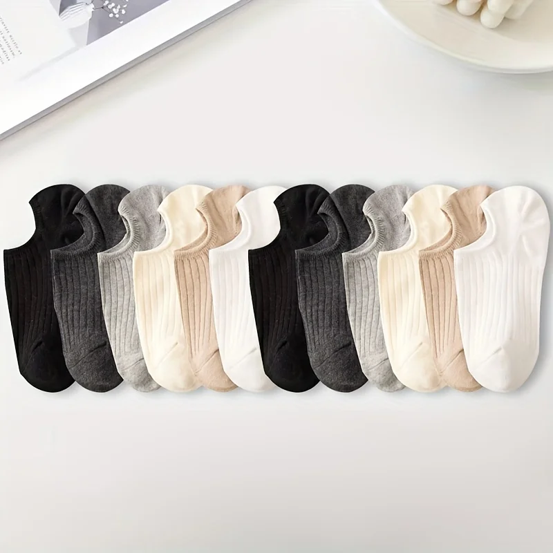

18 Pairs of Neutral Colored Invisible Socks, Comfortable and Lightweight Boat Socks Suitable for Sports Shoes