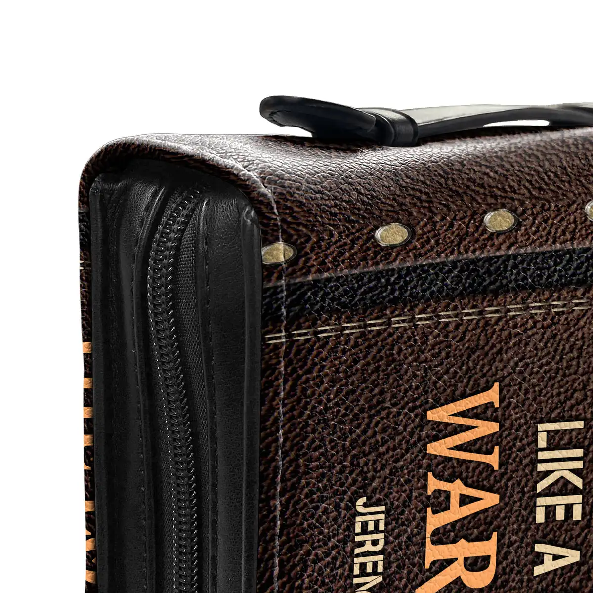 New Women\'s PU Leather Bible Bag The Lord Is With Me Like A Mighty Warrior Verse Print Ladies Zippered Bible Cover Case Bolsa