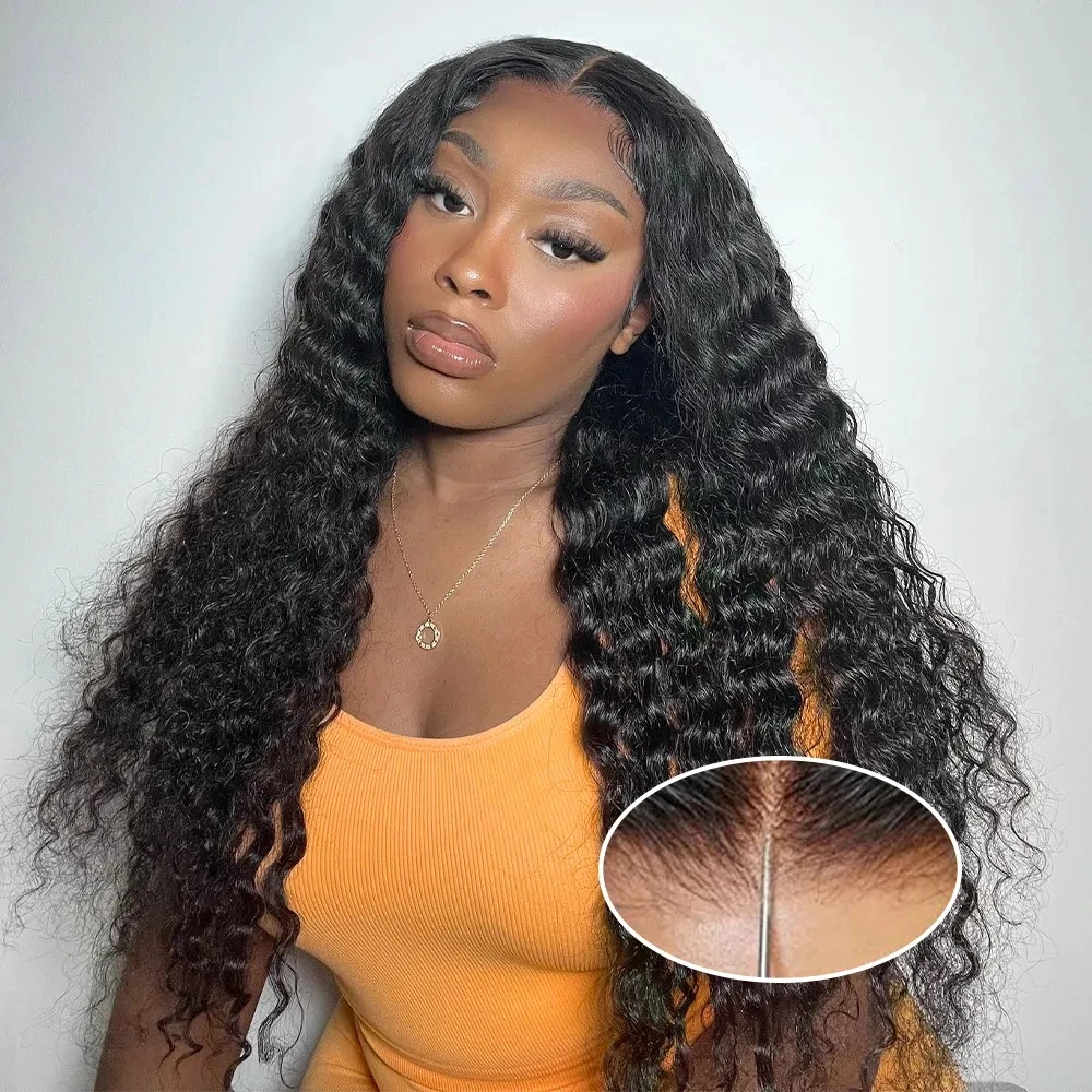 Pre Cut HD Lace Curly Glueless Wig Human Hair Ready To Wear And Go Wig 13x6 Preplucked Deep Wave Lace Frontal Wigs For Women