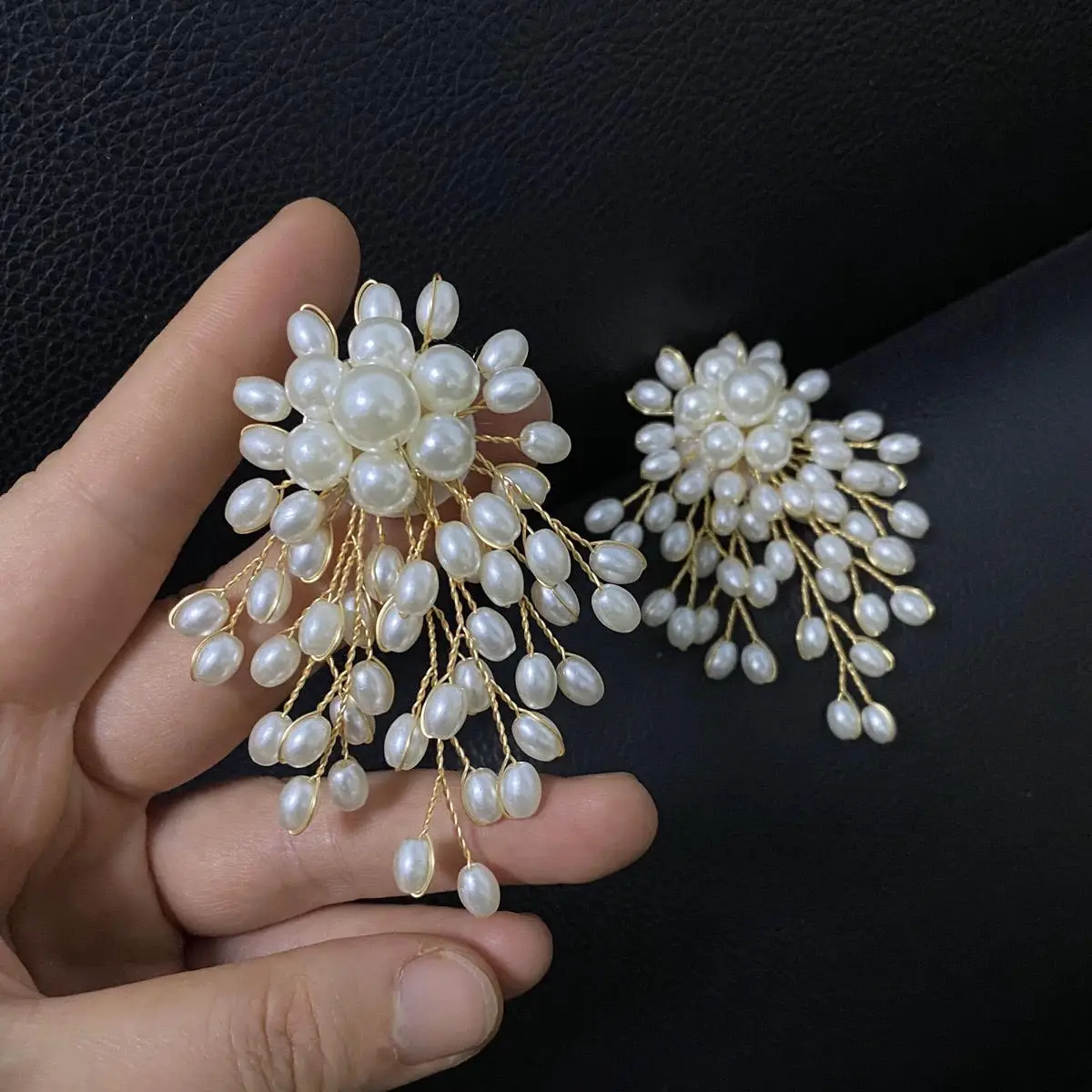 

Luxe Bloom Pearl Cascade Earrings – Elegant Handcrafted Statement Jewelry