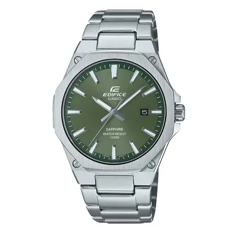 CASIO EFR-S108D Slim Men Watch, Stainless Steel, Sapphire Glass, 100M Waterproof Business Analog Quartz Watch