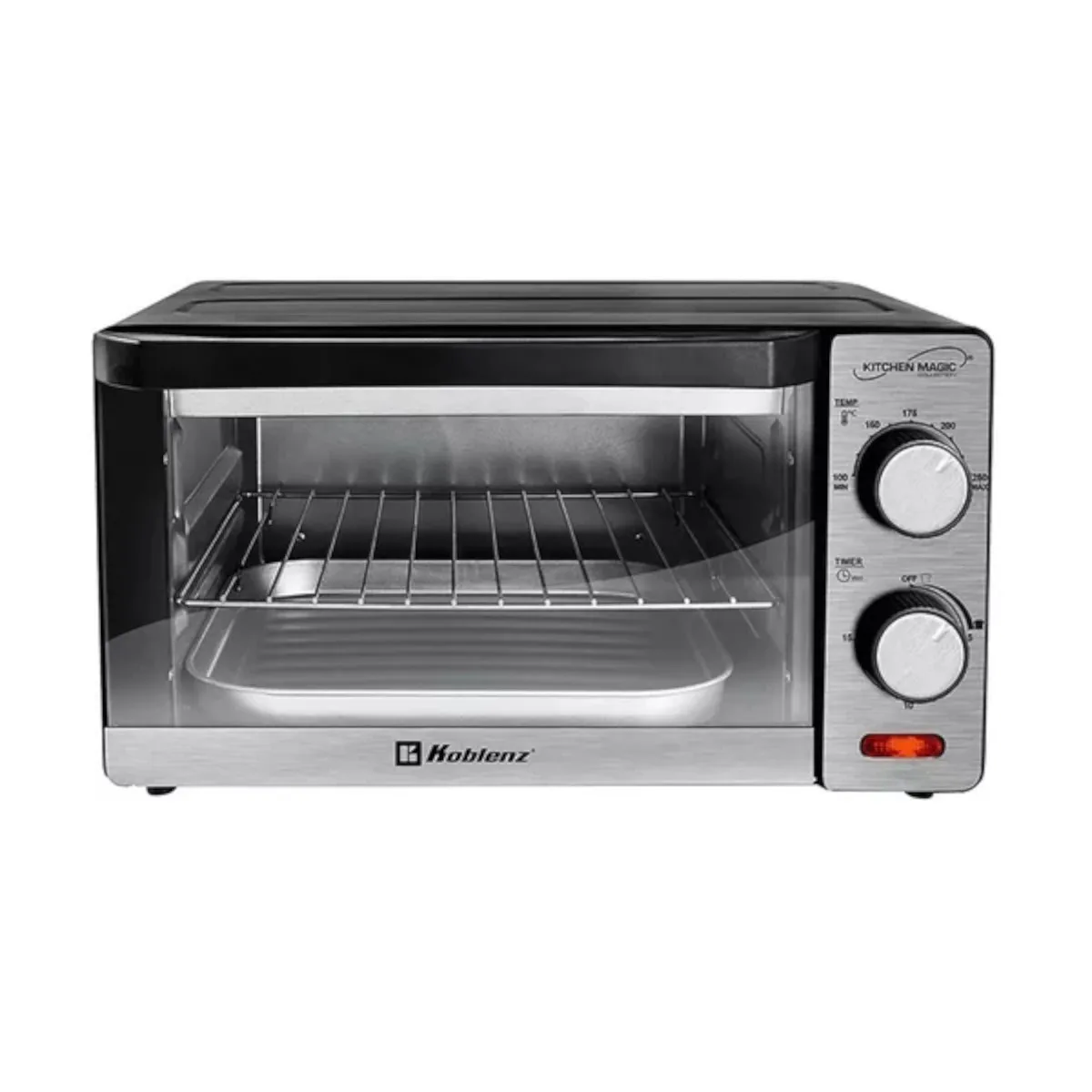 Koblenz electric oven Hkm-1000 toaster gratin and handle, it is made of stainless steel